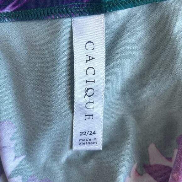 Cacique Floral Micro Robe, Soft Microfiber,  Sz 22/24 - Picture 5 of 8